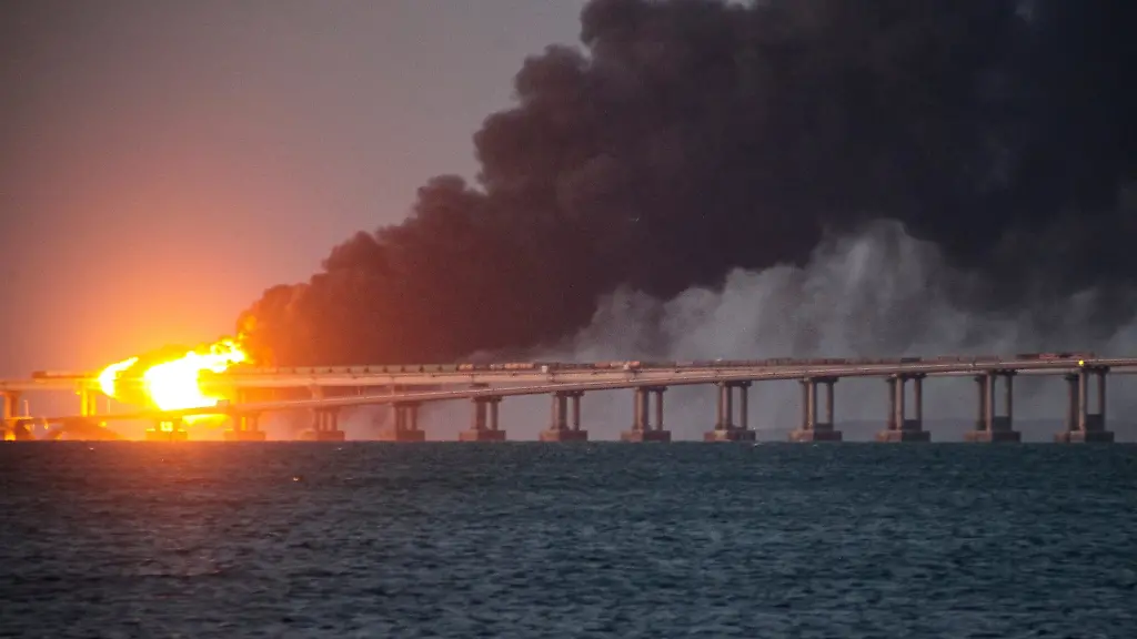 FILE-Flame-and-smoke-rise-from-Crimean-Bridge-connecting-Russian-mainland-and-Crimean-peninsula-over-the-Kerch-Strait-in-Kerch-Crimea-on-Oct-8-2022
