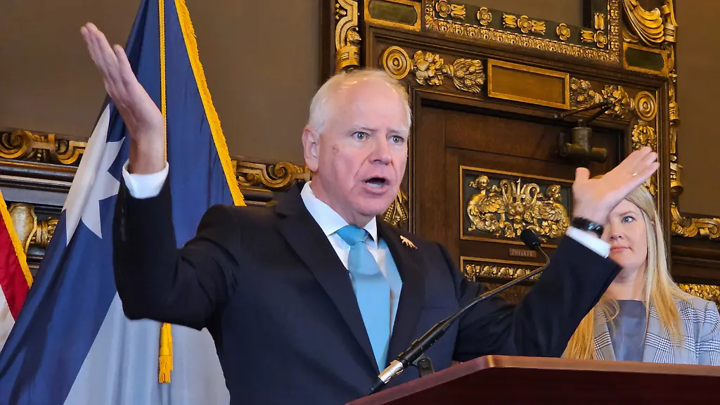 Minnesota-Gov-Tim-Walz-expresses-frustration-with-President-Donald-Trump-and-congressional-Republicans-over-the-federal-government-shutdown-during-a-news-conference-at-the-State-Capitol-in-St-Paul-Minn-Thursday-Oct-2-2025