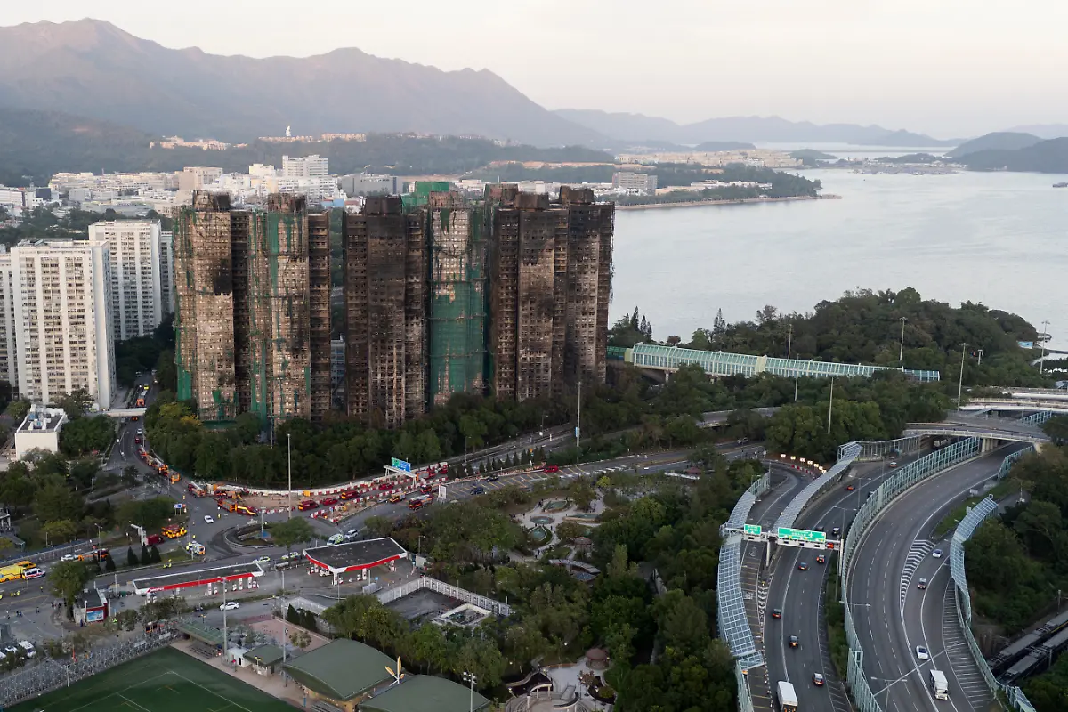 An-aerial-view-of-the-burnt-buildings-after-a-deadly-fire-that-started-Wednesday-at-Wang-Fuk-Court-a-residential-estate-in-the-Tai-Po-district-of-Hong-Kong-s-New-Territories-Friday-Nov-28-2025