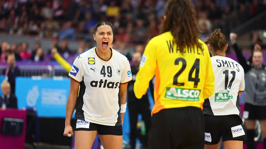 Aimee-von-Pereira-Deutschland-jubelt-Faeroeer-Inseln-vs-Deutschland-Handball-Frauen-Weltmeisterschaft-02-12-2025-Faeroeer-Inseln-vs-Deutschland-Handball-Frauen-Weltmeisterschaft-02-12