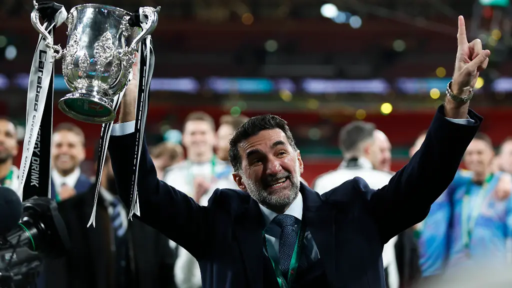 Liverpool-v-Newcastle-United-Carabao-Cup-Final-Yasir-Al-Rumayyan-chairman-of-newcastle-united-celebrates-with-trophy-after-winning-the-Carabao-Cup-Final-between-Liverpool-and-Newcastle-United-at-Wembley-Stadium-on-March-16-2025-in-London-England