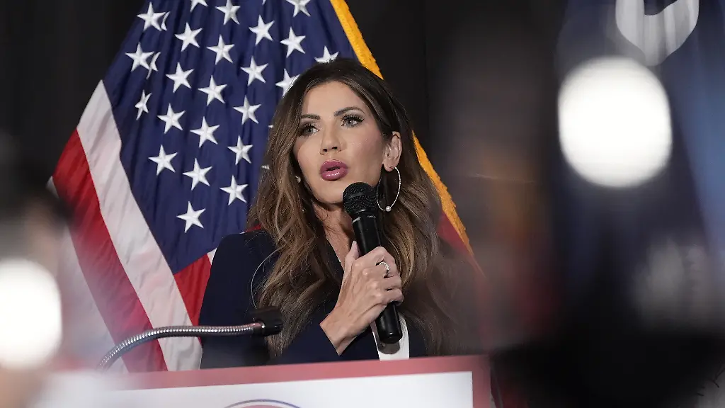 U-S-Homeland-Security-Secretary-Kristi-Noem-speaks-to-the-Berkeley-County-GOP-Friday-Nov-7-2025-in-Charleston-S-C