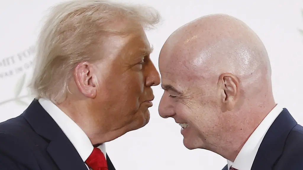 President-Trump-and-FIFA-President-Gianni-Infantino-pose-during-the-greetings-ceremony-before-the-family-picture-at-the-Gaza-Peace-Summit-in-Sharm-el-Sheikh-Egypt-Monday-Oct-13-2025