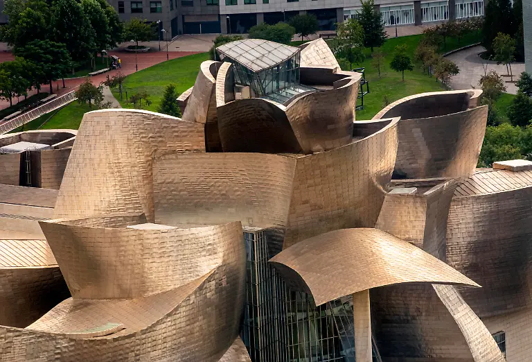 BILBAO-SPAIN-SEPTEMBER-9-2019-Detailed-view-of-The-Guggenheim-Museum-in-Bilbao-Biscay-Spain