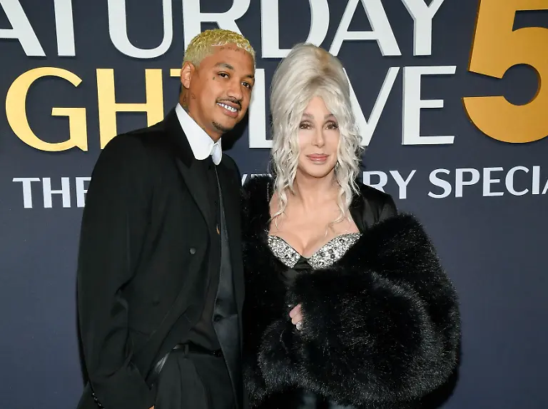 Cher-right-and-Alexander-Edwards-attend-the-SNL50-The-Anniversary-Special-at-Rockefeller-Plaza-on-Sunday-Feb-16-2025-in-New-York