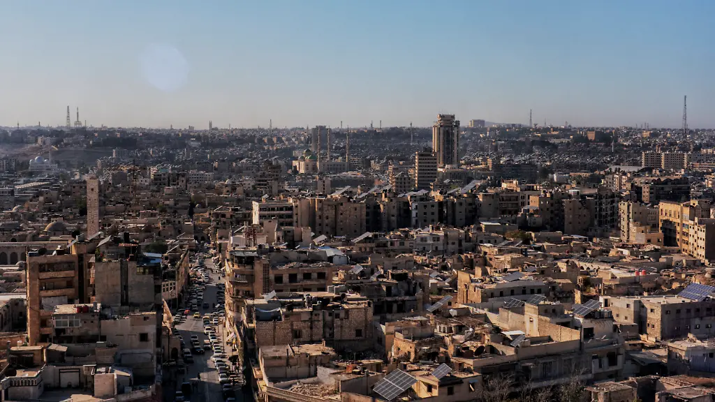 October-30-2025-Homs-Aleppo-Governorate-Syria-Middle-East-Syria-Aleppo-View-of-the-historical-city-of-Aleppo-was-heavily-attacked-and-severely-damaged-the-infrastructure-as-well-as-it-cost-thousands-of-lives-Syrian-reconstruction-it-has-been-estimated-to-cost-16-billionaccording-to-the-World-Bank-The-country-continues-its-transition-since-the-fall-of-the-Assad-regime-in-December-2024-The-countryAaa-s-politica-economic-social-and-cultural-future-still-is-uncertain-as-the-new-leader-Ahmed-Al-Shaara-continues-to-improve-foreign-relations-and-national-political-stability-as-well-as-security