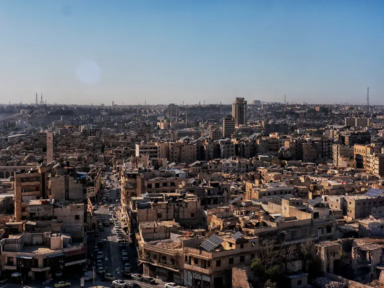 October-30-2025-Homs-Aleppo-Governorate-Syria-Middle-East-Syria-Aleppo-View-of-the-historical-city-of-Aleppo-was-heavily-attacked-and-severely-damaged-the-infrastructure-as-well-as-it-cost-thousands-of-lives-Syrian-reconstruction-it-has-been-estimated-to-cost-16-billionaccording-to-the-World-Bank-The-country-continues-its-transition-since-the-fall-of-the-Assad-regime-in-December-2024-The-countryAaa-s-politica-economic-social-and-cultural-future-still-is-uncertain-as-the-new-leader-Ahmed-Al-Shaara-continues-to-improve-foreign-relations-and-national-political-stability-as-well-as-security