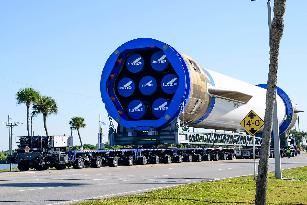 November-20-2025-Cape-Canaveral-Florida-USA-A-Blue-Origin-New-Glenn-reusable-first-stage-booster-is-seen-being-transported-into-Cape-Canaveral-Space-Force-Station-Florida-on-Nov-20-2025-The-rocket-launched-NASAAaa-s-ESCAPADE-mission-a-week-earlier-on-Nov-13-2025-The-booster-named-AaoeNever-Tell-Me-the-Odds-AaA-will-be-inspected-and-refurbished-following-its-first-successful-landing-on-an-offshore-landing-droneship-which-is-named-in-honor-of-Jeff-BezosAaa-mother-Jacklyn