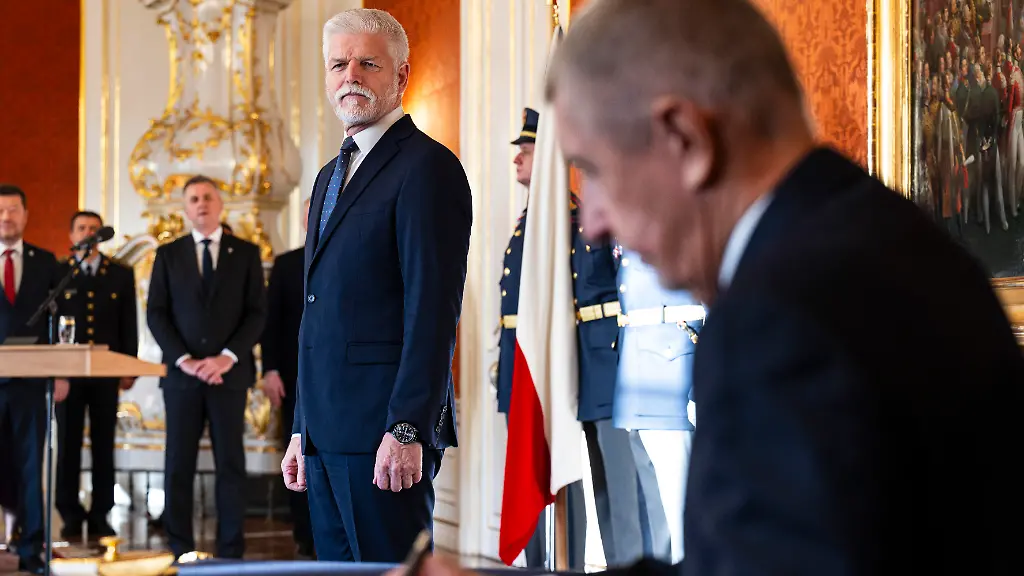 From-right-Czech-President-Petr-Pavel-has-appointed-ANO-movement-leader-Andrej-Babis-as-Prime-Minister-in-Prague-Castle-Czech-Republic-December-9-2025-Babis-is-PM-again-after-four-years