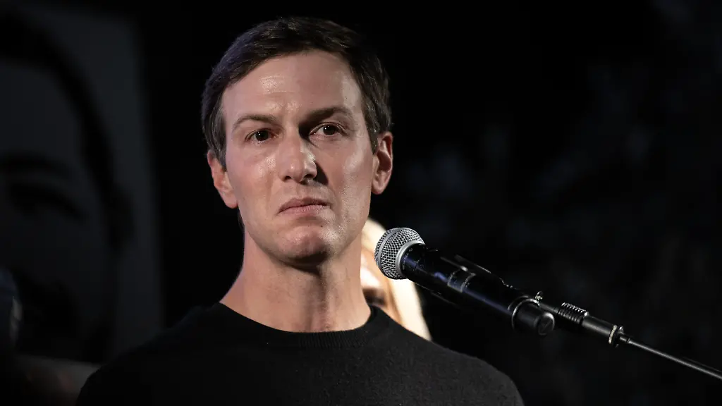 TEL-AVIV-ISRAEL-OCTOBER-11-U-S-President-Donald-TrumpAeos-his-son-in-law-and-former-adviser-Jared-Kushner-speaks-as-the-Israelis-gather-at-Hostages-Square-in-Tel-Aviv-to-celebrate-the-ceasefire-agreement-in-Gaza-waving-Israeli-and-U-S-flags-during-the-celebration-in-Tel-Aviv-Israel-on-October-11-2025-The-event-was-attended-by-U-S-President-Donald-TrumpAeos-Middle-East-Special-Envoy-Steve-Witkoff-TrumpAeos-daughter-Ivanka-Trump