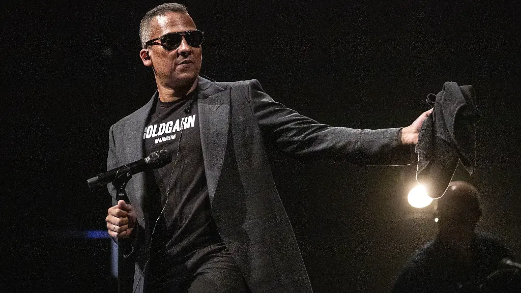 German-singer-songwriter-Xavier-Naidoo-performs-on-stage-during-a-concert-at-the-Blue-Balls-Festival-in-Lucerne-Switzerland-Saturday-July-27-2019-The-music-event-runs-from-19-to-27-July