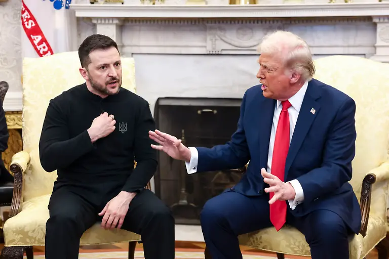 Ukrainian-President-Volodymyr-Zelensky-L-talks-with-US-President-Donald-Trump-R-in-the-Oval-Office-of-the-White-House-in-Washington-DC-USA-28-February-2025-Zelensky-is-in-Washington-to-sign-the-framework-of-a-deal-pushed-by-President-Trump-to-share-Ukrainesas-mineral-wealth-with-the-US