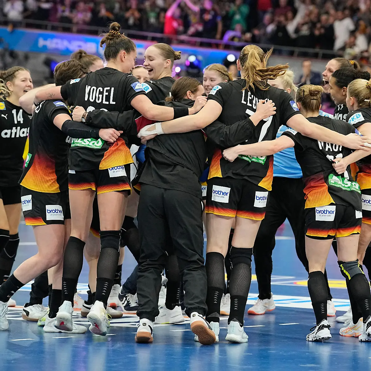 German-players-celebrate-after-the-women-s-handball-World-Championship-quarterfinal-match-between-Germany-and-Brazil-in-Dortmund-Germany-Tuesday-Dec-9-2025