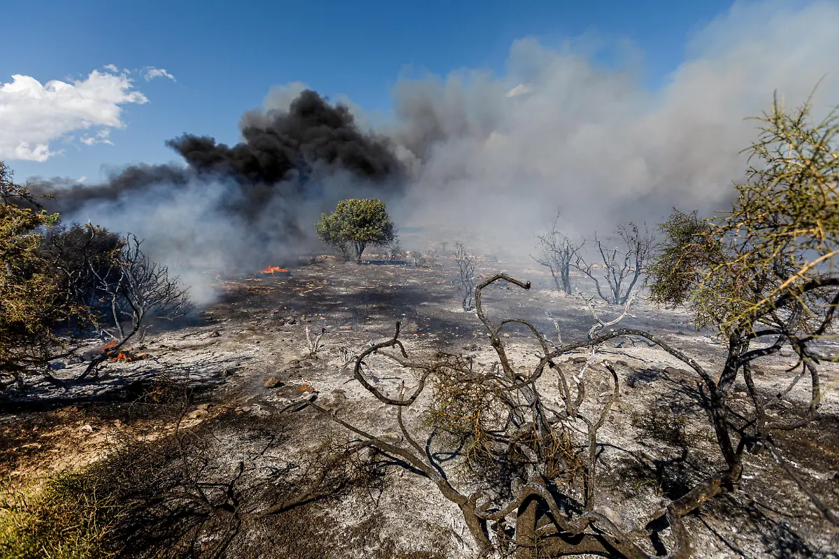 Thick-smoke-is-being-seen-in-the-area-in-Limassol-Cyprus-on-May-31-2024-Some-buildings-are-being-in-danger-after-a-fire-is-breaking-out-in-the-Agios-Silas-area-in-Limassol-while-strong-winds-are-blowing-in-the-area