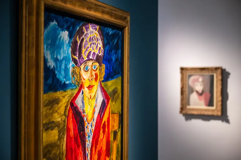 Presserundgang-durch-das-sanierte-Kunstmuseum-in-Muelheim-an-der-Ruhr-NUR-FUeR-REDAKTIONELLE-ZWECKE-EDITORIAL-USE-ONLY-Presserundgang-am-Freitag-17-05-2024-durch-das-Kunstmuseum-in-Muelheim-an-der-Ruhr-In-einer-Woche-wird-es-nach-mehr-als-fuenf-Jahren-Sanierungszeit-wiedereroeffnet-Es-ist-im-ehemaligen-Hauptpostamt-in-der-Innenstadt-untergebracht-Im-Bild-das-Werk-Mumam-von-Paul-Klee-1938