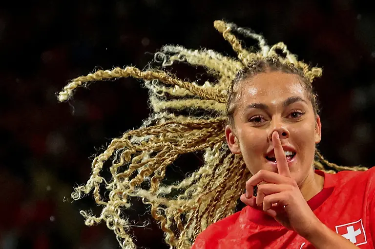 Soccer-Football-UEFA-Women-s-Euro-2025-Group-A-Switzerland-v-Iceland-Wankdorf-Stadium-Bern-Switzerland-July-6-2025-Switzerland-s-Alayah-Pilgrim-celebrates-scoring-their-second-goal-REUTERS-Denis-Balibouse-TPX-IMAGES-OF-THE-DAY-SEARCH-REUTERS-BEST-SPORTS-2025-FOR-THIS-STORY-SEARCH-REUTERS-YEAR-END-FOR-ALL-2025-YEAR-END-GALLERIES