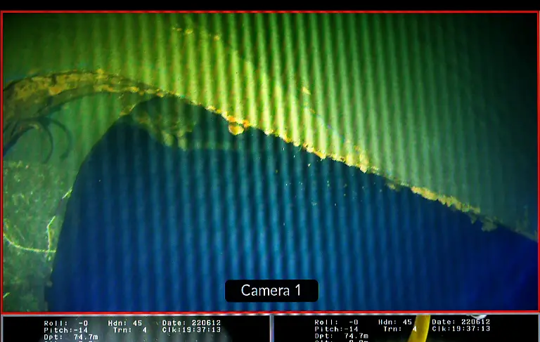 The-new-survey-of-M-S-Estonia-on-board-VOS-Sweet-in-the-Baltic-Sea-continues-on-June-12-2022-A-photogrammetric-survey-is-being-carried-out-using-a-ROV-remotely-operated-vehicle-852-people-died-when-MS-Estonia-sank-on-September-28-1994-during-a-crossing-between-Tallinn-Estonia-and-Stockholm-Sweden-Picture-ROV-images-of-Estonia-s-vehicle-deck