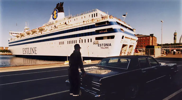 FILE-PHOTO-SUMMER-1994-Finnish-Estonia-pictured-in-this-file-photo-in-Stockholm-The-Estonia-was-formerly-called-the-Viking-Sally-and-was-built-in-1980-in-Papenburg-Germany-The-15-556-gross-capacity-of-2-000-passengers-and-460-cars