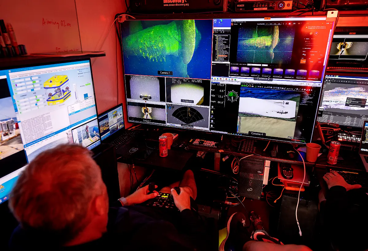 The-new-survey-of-M-S-Estonia-on-board-VOS-Sweet-in-the-Baltic-Sea-continues-on-June-12-2022-A-photogrammetric-survey-is-being-carried-out-using-a-ROV-remotely-operated-vehicle-852-people-died-when-MS-Estonia-sank-on-September-28-1994-during-a-crossing-between-Tallinn-Estonia-and-Stockholm-Sweden-Picture-ROV-operator-Fredrik-Skogh-from-Ocean-Discovery