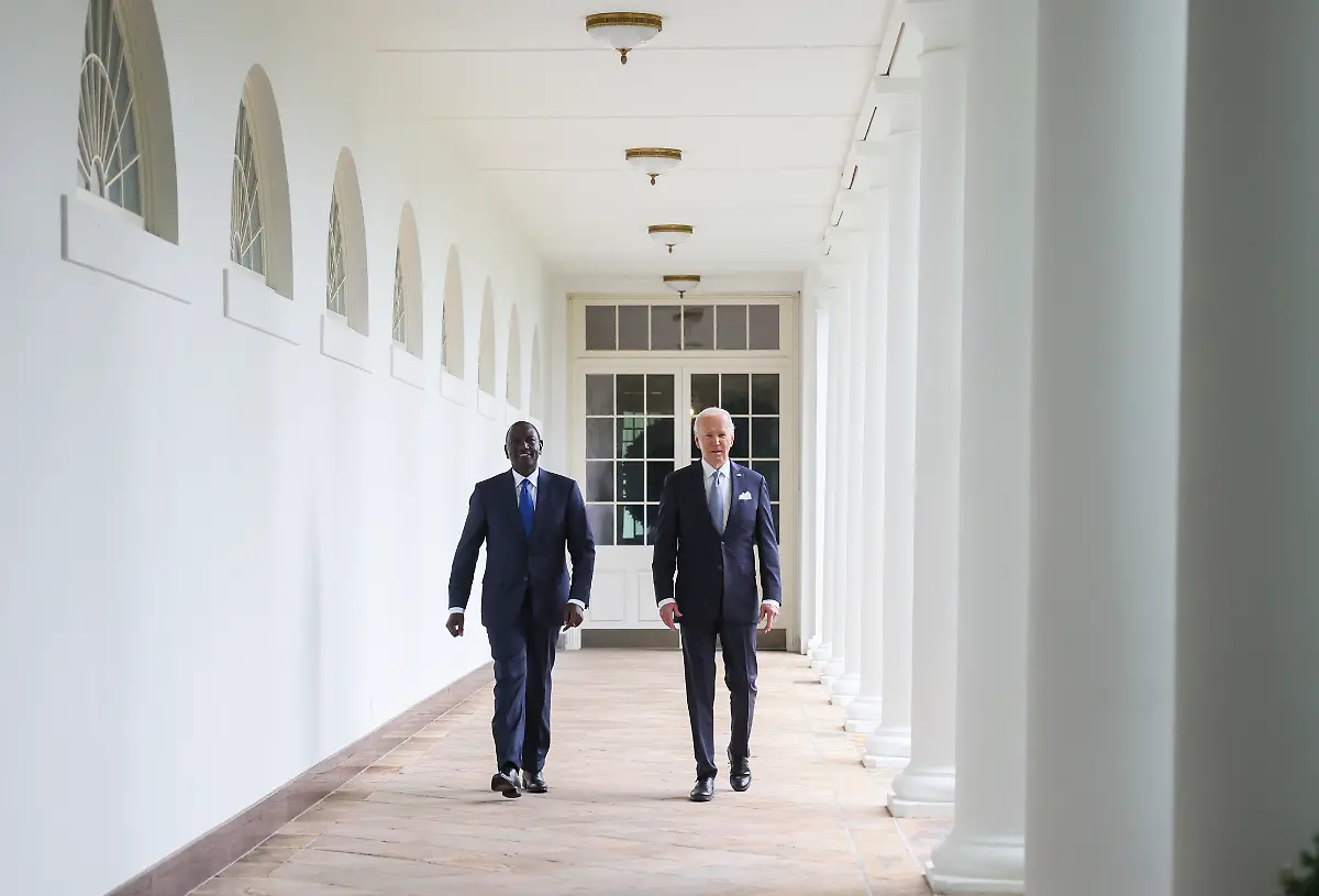 President-Joe-Biden-and-Kenyan-President-William-Ruto-walk-along-the-Colonnade-around-the-Rose-Garden-on-their-way-to-the-Oval-Office-for-a-meeting-after-a-State-Arrival-Ceremony-at-the-White-House-Thursday-May-23-2024-in-Washington