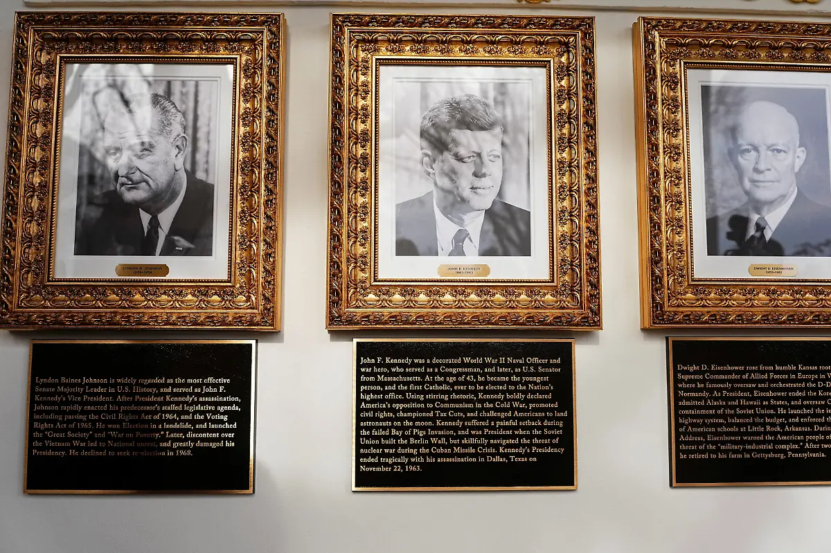 Portraits-of-John-Fitzgerald-Kennedy-Dwight-D-Eisenhower-and-Lyndon-B-Johnson-at-the-Presidential-Walk-of-Fame-at-the-White-House-in-Washington-D-C-U-S-December-17-2025