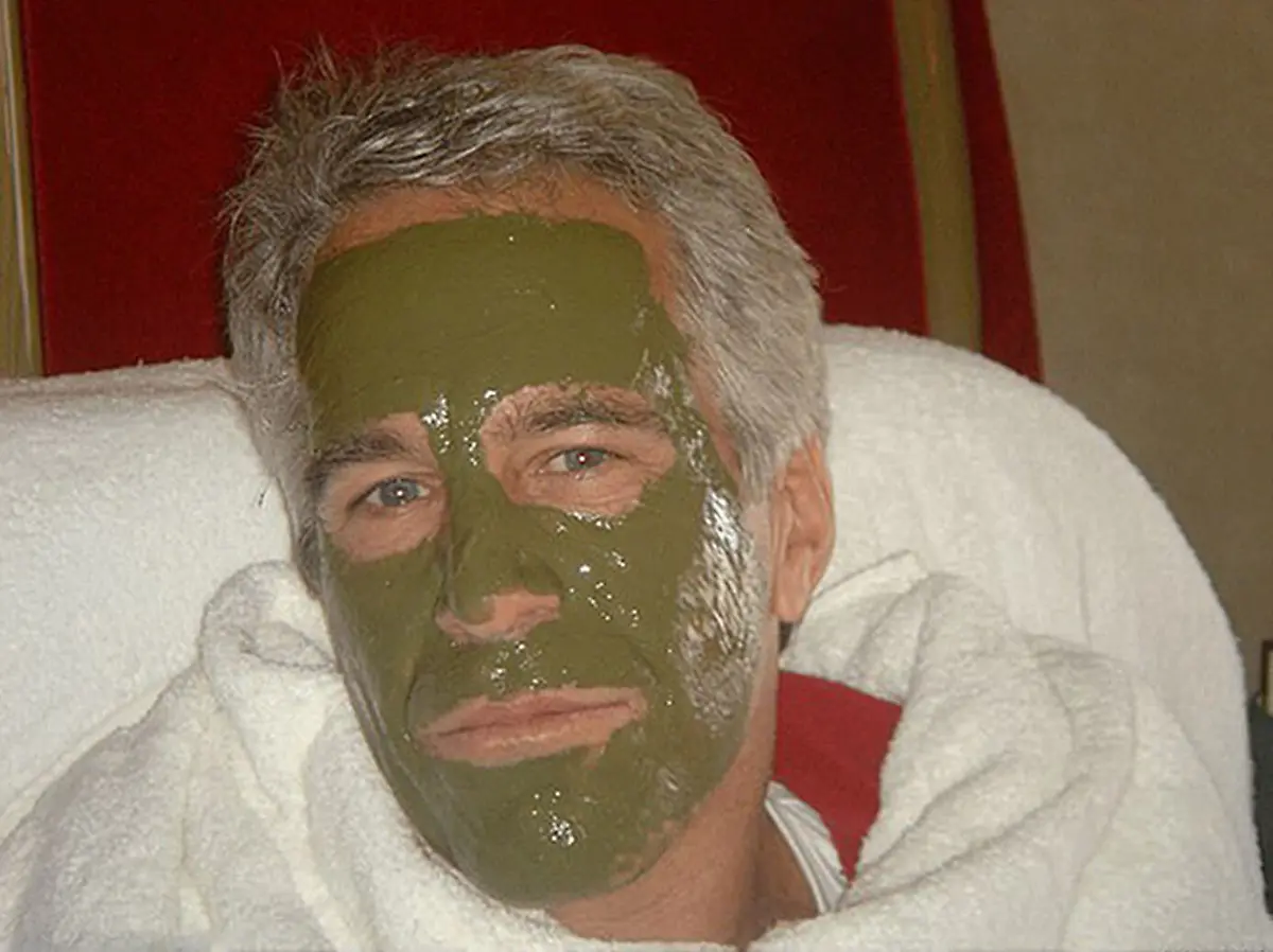 Jeffrey-Epstein-in-a-white-bathrobe-his-face-is-covered-in-a-green-clay-mask-Image-supplied-by-House-Oversight-Committee-via-Capital-Pictures-Editorial-Use-Only-see-Special-Instructions