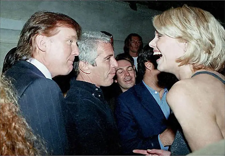 Donald-Trump-Jeffrey-Epstein-and-a-woman-speaking-at-an-undated-event-Editorial-Use-Only-see-Special-Instructions