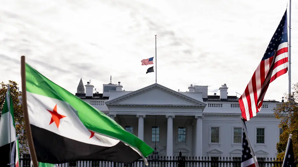 President-Donald-J-Trump-and-Syria-s-President-Ahmad-Al-Sharaa-meet-with-President-Donald-J-Trump-as-supporters-cheer-him-on-outside-the-White-House-in-Washington-DC-on-November-10-2025