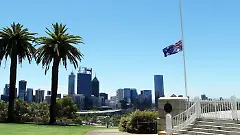 251215-PERTH-Dec-15-2025-Xinhua-Australian-national-flag-flies-at-half-mast-at-Kings-Park-in-Perth-Australia-Dec-15-2025-The-death-toll-from-a-shooting-at-Sydney-s-Bondi-Beach-on-Sunday-has-risen-to-16-with-a-father-and-son-identified-as-the-attackers-police-said-Monday-The-deceased-range-in-age-from-10-to-87-years-old-and-includes-one-of-the-attackers-Another-40-people-were-being-treated-in-hospital-for-their-injuries-as-of-Monday-morning-five-of-whom-were-in-critical-condition