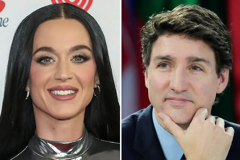 KOMBO-Popstar-Katy-Perry-l-im-Madison-Square-Garden-in-New-York-am-13-Dezember-2024-und-der-ehemalige-kanadische-Premierminister-Justin-Trudeau-waehrend-einer-Pressekonferenz-am-24-Februar-2025-in-Kiew