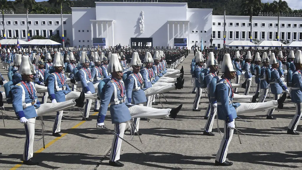CARACAS-VENEZUELA-JANUARY-10-Cadets-participate-in-a-ceremony-at-the-Fuerte-Tiuna-military-base-within-the-inauguration-of-Venezuela-s-President-NicolA-s-Maduro-in-Caracas-on-January-10-2025