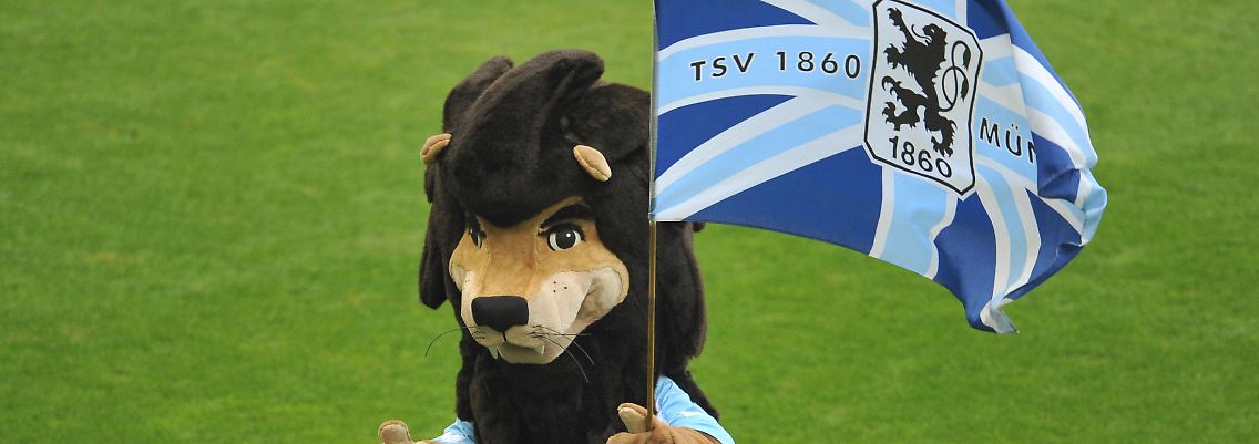 Rettung in Sicht? Das Maskottchen der Münchner, Sechzger, sieht - finden wir - ganz optimistisch aus.