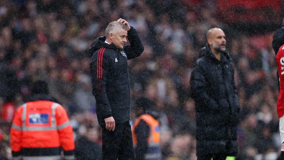 Nov-6th-2021-Manchester-UK-Manchester-United-v-Manchester-City-Manchester-United-Manager-Ole-Gunnar-Solksjaer-in-the-Premier-League-at-Old-Trafford