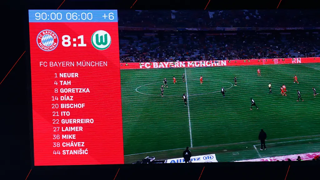 Soccer-Football-Bundesliga-Bayern-Munich-v-VfL-Wolfsburg-Allianz-Arena-Munich-Germany-January-11-2026-A-big-screen-is-pictured-during-the-match-REUTERS-Michaela-Stache-DFL-REGULATIONS-PROHIBIT-ANY-USE-OF-PHOTOGRAPHS-AS-IMAGE-SEQUENCES-AND-OR-QUASI-VIDEO