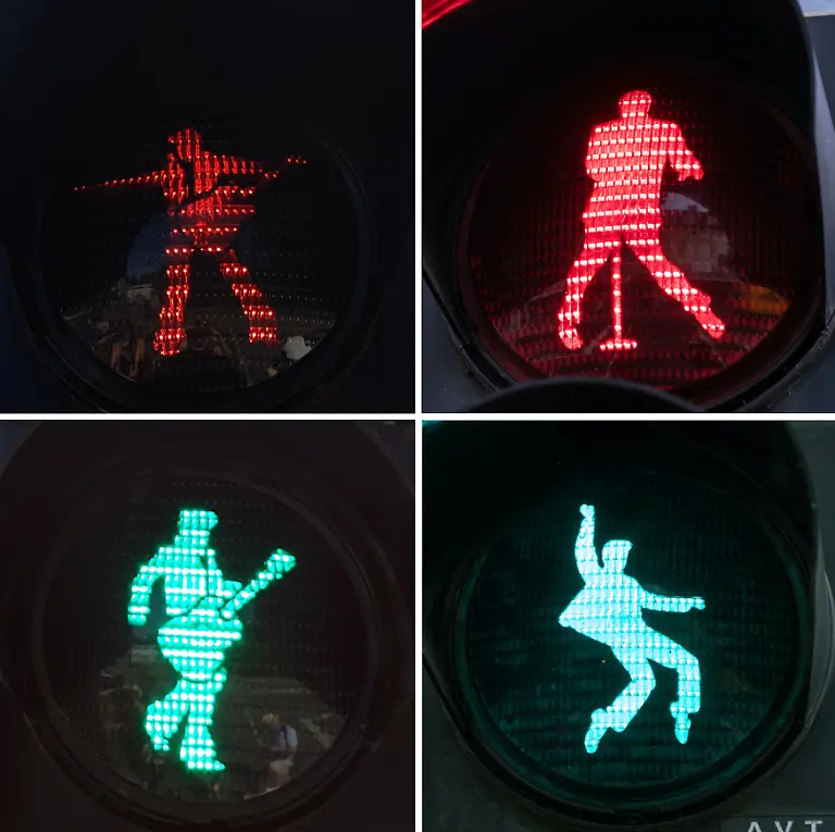 Die-Kombo-zeigt-Ampelmaennchen-in-Form-vonm-Elvis-Presley-Seit-Montag-ziert-der-legendaere-Musiker-1935-1977-Fussgaenger-Ampeln-an-einer-Kreuzung-in-Bad-Nauheim-l-Im-Dezember-hat-die-Nachbarstadt-Friedberg-Ampeln-mit-Elvis-Symbolen-in-Betrieb-genommen-r-Elvis-Presley-war-von-Oktober-1958-bis-Maerz-1960-als-Soldat-im-benachbarten-Friedberg-stationiert-und-wohnte-waehrend-dieser-Zeit-in-Bad-Nauheim