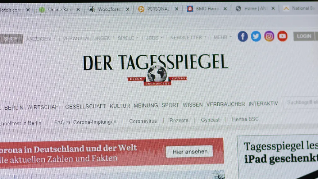 New-York-USA-1-May-2021-Tagesspiegel-company-website-on-screen-Illustrative-Editorial