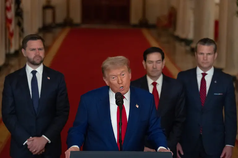 U-S-President-Donald-Trump-delivers-an-address-to-the-nation-alongside-U-S-Vice-President-JD-Vance-U-S-Secretary-of-State-Marco-Rubio-and-U-S-Defense-Secretary-Pete-Hegseth-at-the-White-House-in-Washington-D-C-U-S-June-21-2025-following-U-S-strikes-on-Iran-s-nuclear-facilities