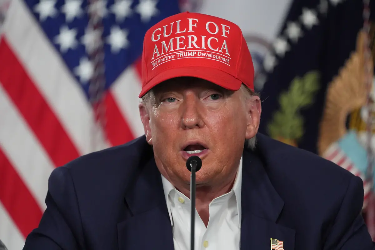 President-Donald-Trump-speaks-during-a-roundtable-at-Alligator-Alcatraz-a-new-migrant-detention-facility-at-Dade-Collier-Training-and-Transition-facility-Tuesday-July-1-2025-in-Ochopee-Fla