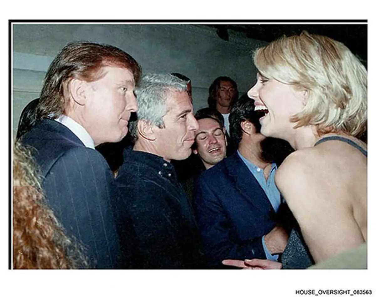 Donald-Trump-Jeffrey-Epstein-and-a-woman-speaking-at-an-undated-event-Editorial-Use-Only-see-Special-Instructions