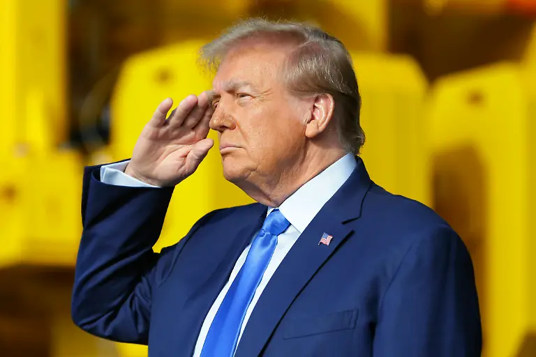 Donald-Trump-salutes-as-patriotic-music-plays-before-he-gives-remarks-during-a-campaign-event-held-at-Trendsetter-Engineering-Thursday-Nov-2-2023-in-Houston