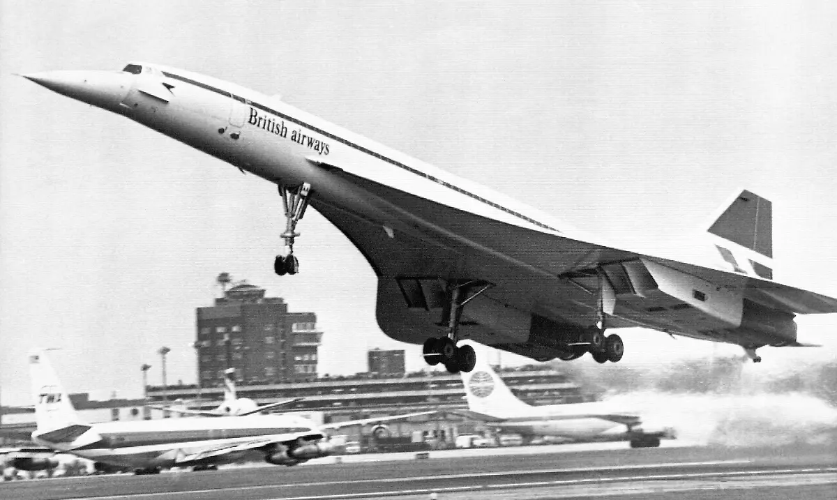 Britain-s-first-Concorde-supersonic-jetliner-is-air-bound-from-London-s-Heathrow-Airport-Jan-21-1976-on-its-first-commercial-flight-for-Bahrain-The-British-Airways-departure-took-place-about-the-same-time-as-its-Air-France-counterpart-left-Paris-Charles-de-Gaulle-Airport-bound-for-Rio-De-Janeiro