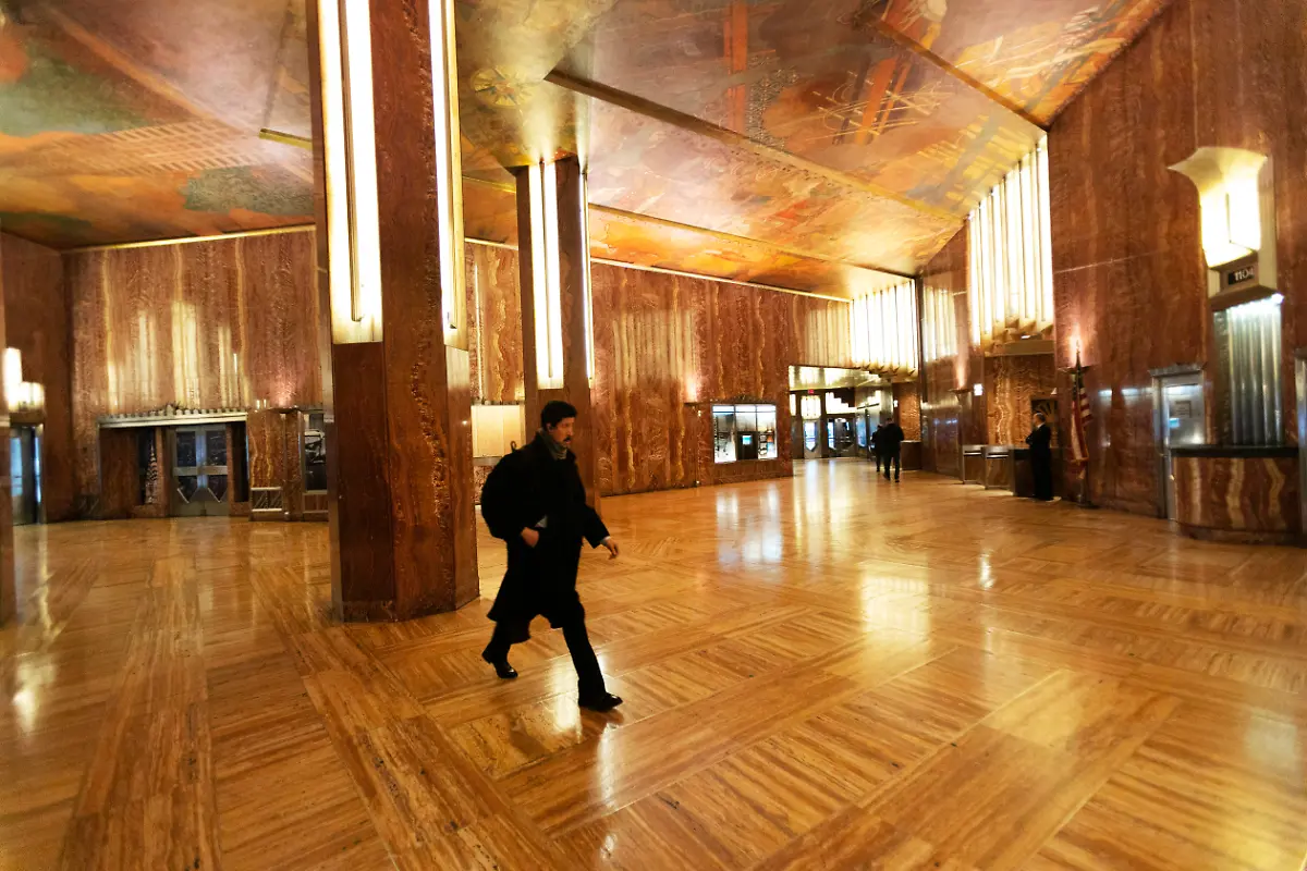 A-man-walks-through-the-Chrysler-Building-lobby-Wednesday-Jan-9-2019-in-New-York-The-art-deco-masterpiece-that-was-briefly-the-world-s-tallest-skyscraper-when-it-was-completed-in-1930-is-up-for-sale