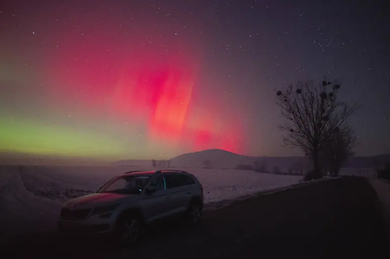 Aurora-borealis-observed-from-Northern-Hungary-ABAUJVAR-HUNGARY-JANUARY-19-A-breathtaking-aurora-borealis-so-called-northern-light-appeared-on-the-night-sky-above-most-of-Europe-also-spotted-above-the-village-of-Abaujvar-Hungary-on-19-January-2026-As-many-people-turned-their-eyes-towards-the-northern-part-of-the-night-sky-some-experts-commented-that-tonights-show-made-people-feel-as-if-they-were-in-the-Scandinavians-Robert-Nemeti-Anadolu-Abaujvar-Hungary-Editorial-use-only-Please-get-in-touch-for-any-other-usage