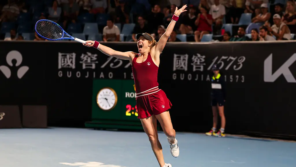 Tennis-Grand-Slam-Australian-Open-Einzel-Frauen-1-Runde-Siegemund-Deutschland-Samsonova-Russland-Laura-Siegemund-jubelt