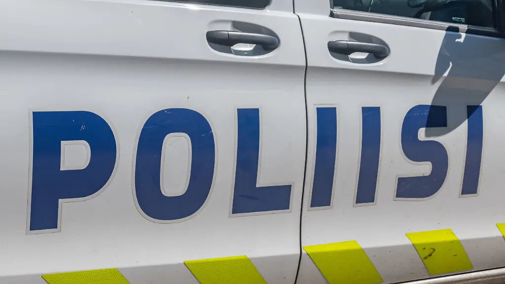 Helsinki-Finland-August-5-2021-Finnish-police-sign-on-Police-car-Poliisi-means-police-in-Finish-language