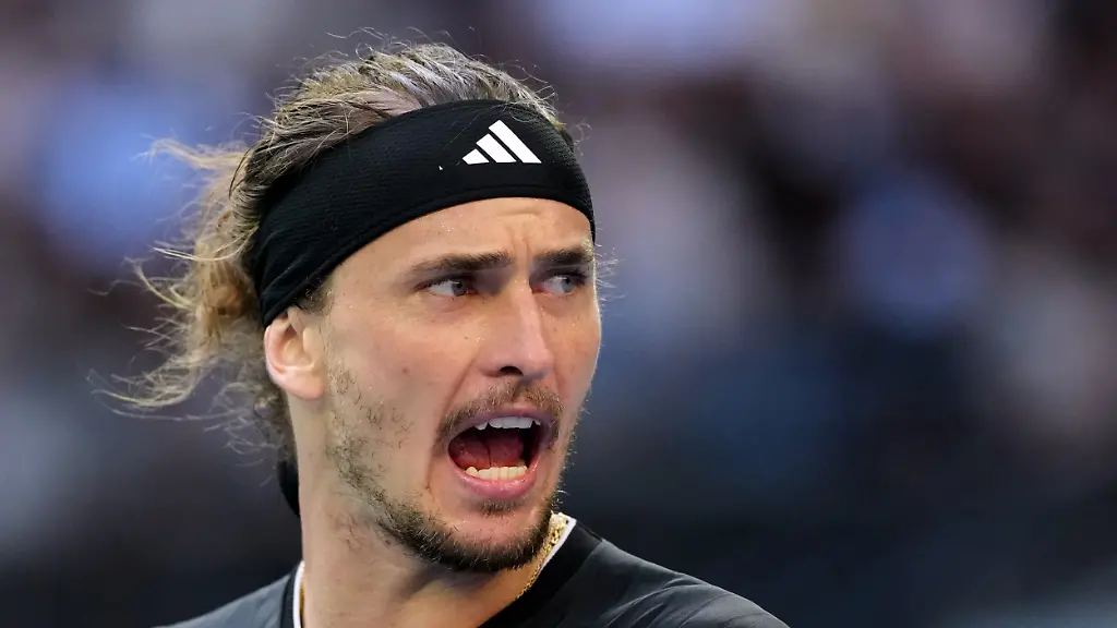 Tennis-Grand-Slam-Australian-Open-Einzel-Maenner-Achtelfinale-Alexander-Zverev-Deutschland-Francisco-Cerundolo-Argentinien-Alexander-Zverev-aus-Deutschland-reagiert