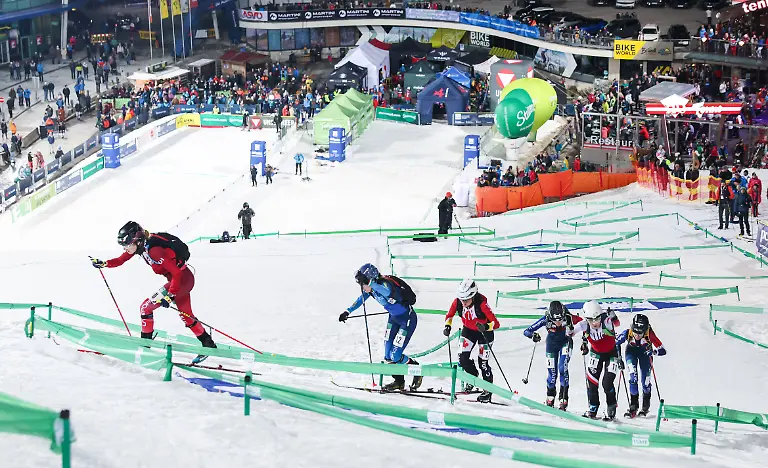 SKI-MOUNTAINEERING-ISMF-WC-Schladming-SCHLADMING-AUSTRIA-15-MAR-25-SKI-MOUNTAINEERING-ISMF-World-Cup-sprint-race-Image-shows-athletes