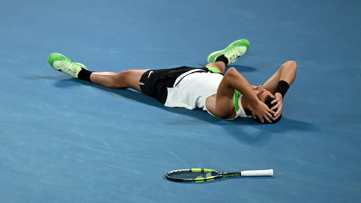 Tennis-Australian-Open-Melbourne-Park-Melbourne-Australia-February-1-2026-Spain-s-Carlos-Alcaraz-celebrates-after-winning-the-Australian-Open-men-s-singles-against-Serbia-s-Novak-Djokovic-Alcaraz-becomes-the-youngest-man-to-win-all-four-grand-slam-titles