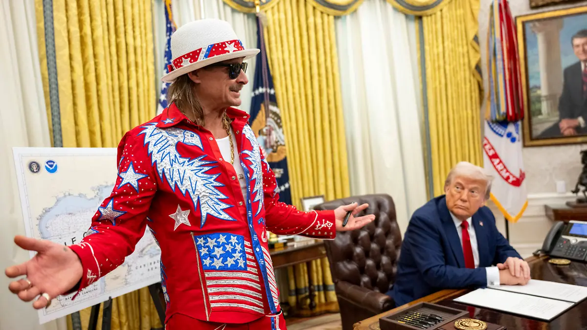 March-31-2025-Washington-Dc-United-States-Musician-Kid-Rock-left-speaks-to-the-media-as-U-S-President-Donald-Trump-looks-on-before-the-signing-an-executive-order-banning-exploitative-ticket-scalping-at-the-Oval-Office-of-the-White-House-March-31-2025-in-Washington-D-C