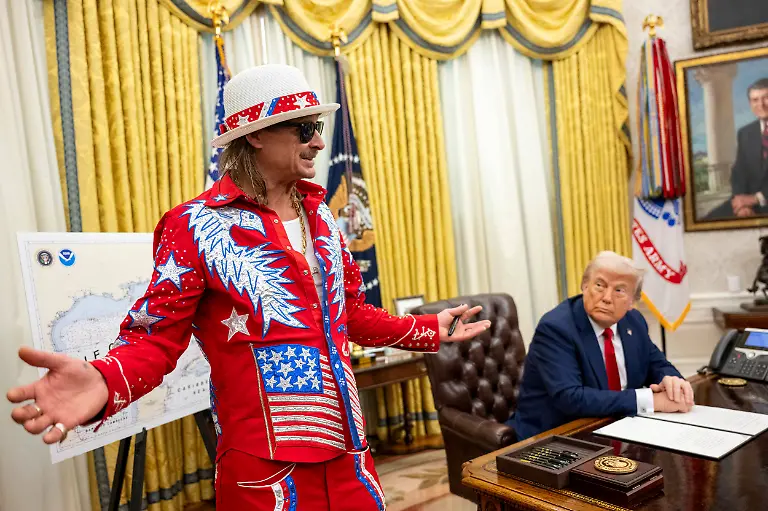 March-31-2025-Washington-Dc-United-States-Musician-Kid-Rock-left-speaks-to-the-media-as-U-S-President-Donald-Trump-looks-on-before-the-signing-an-executive-order-banning-exploitative-ticket-scalping-at-the-Oval-Office-of-the-White-House-March-31-2025-in-Washington-D-C